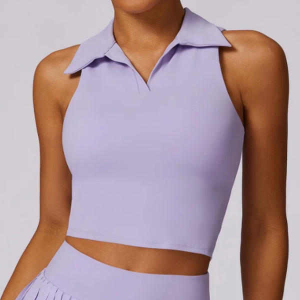 Tennis Crop Polo Top