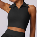 Tennis Crop Polo Top