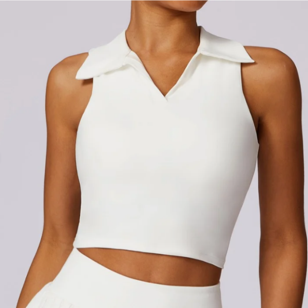 Tennis Crop Polo Top